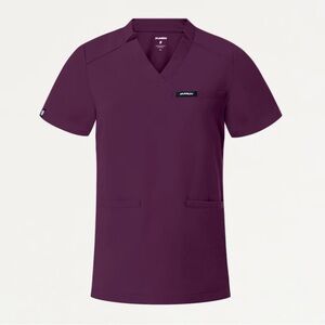 Jaanuu Helia Slim Notched V-Neck Scrub Top NWT